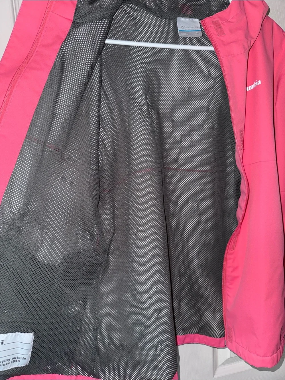Columbia Kids Bright Pink Hooded Rain Jacket
